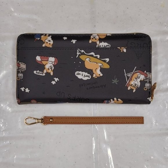 Waterproof Corgi Zipper Wristlet Long Wallet - Picture 6 of 11